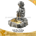 A Boy with a Turtle Small Water Fountain GBFN-C052A